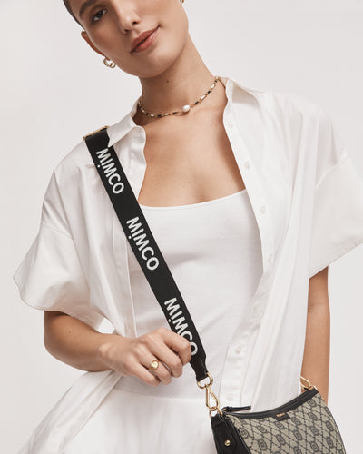 Webbing Bag Strap - Black White