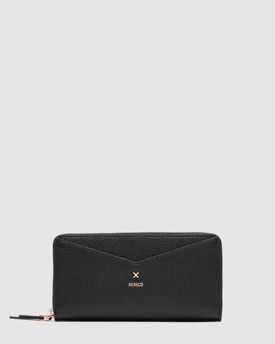 D-Vine Large Wallet - Black Rose Gold