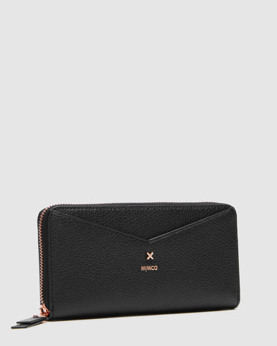 D-Vine Large Wallet - Black Rose Gold