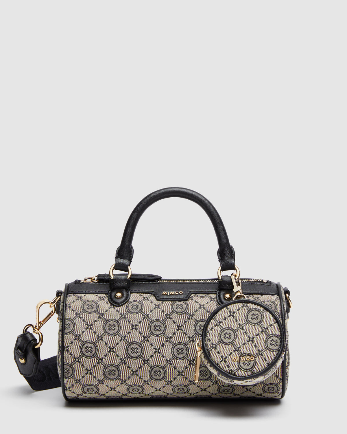 Mim-Gram Cylinder Crossbody Bag - Black Light Gold