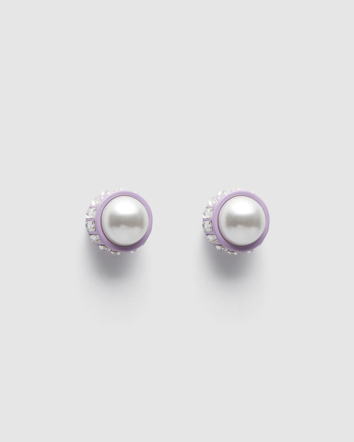 Twiggy Pearl Stud Earrings - Lavender