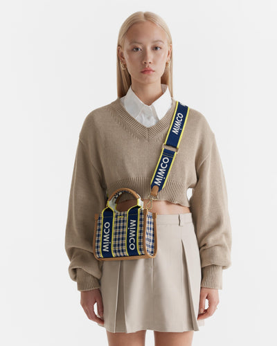 Stevie Micro Tote Crossbody Bag - Navy