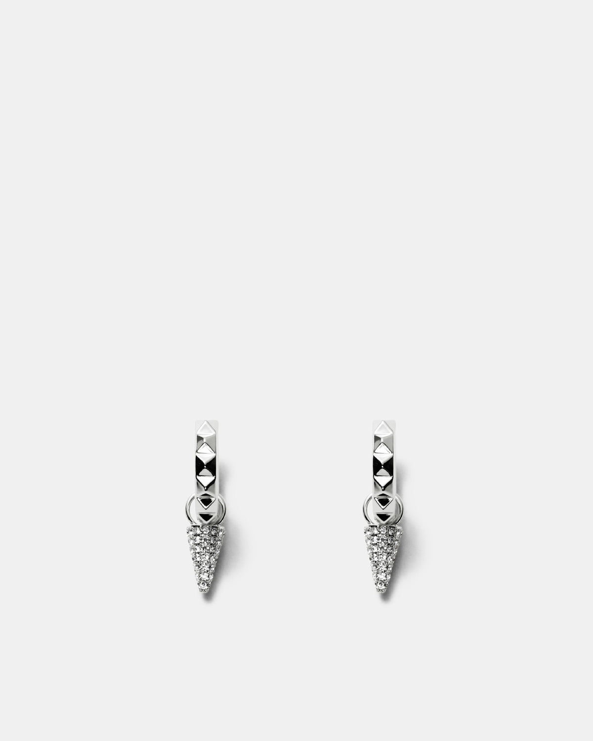 Tinka Charm Hoop Earrings - Silver