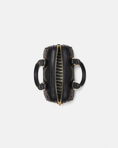 Flashback Leather Mini Bowler Crossbody Bag - Black