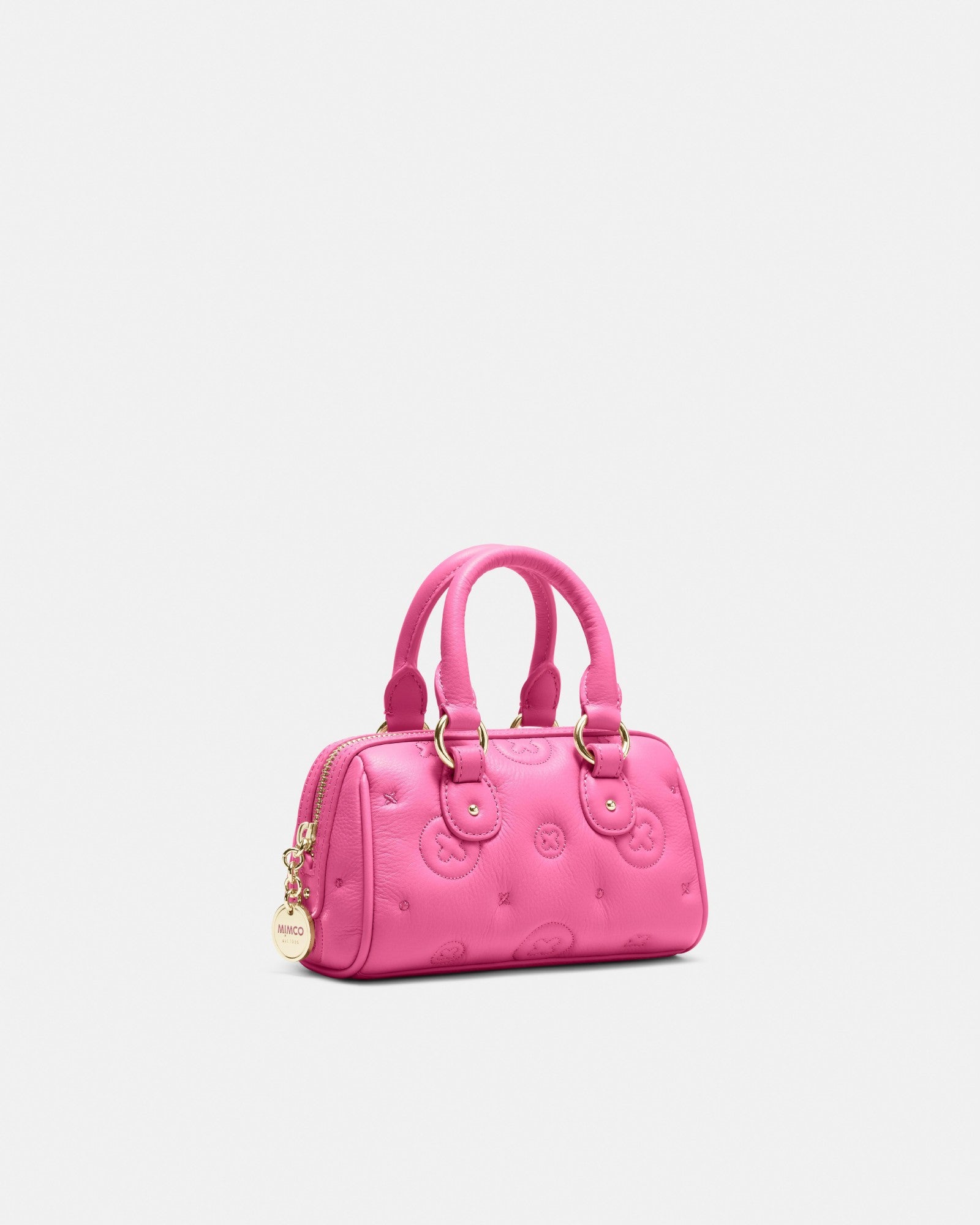 Flashback Leather Mini Bowler Crossbody Bag - Pink Splash