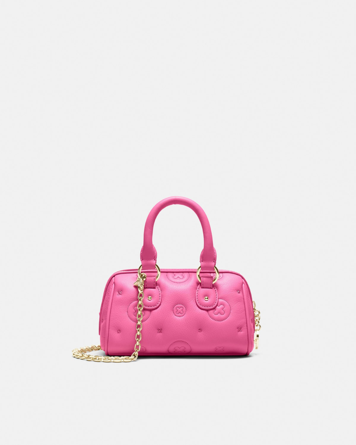 Flashback Leather Mini Bowler Crossbody Bag - Pink Splash