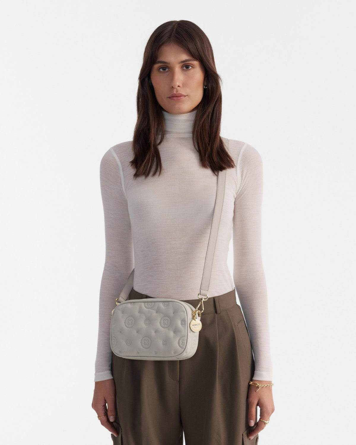 Flashback Leather Crossbody Bag - Oyster