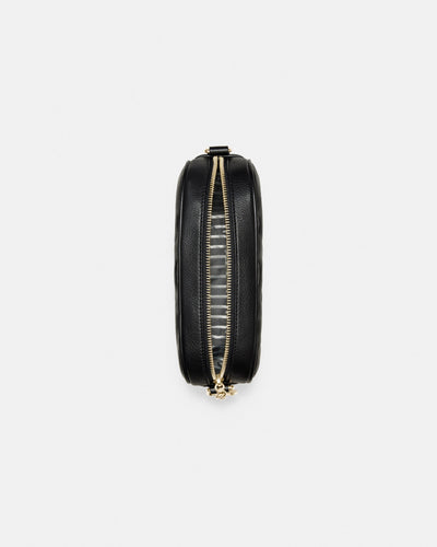 Flashback Leather Crossbody Bag - Black