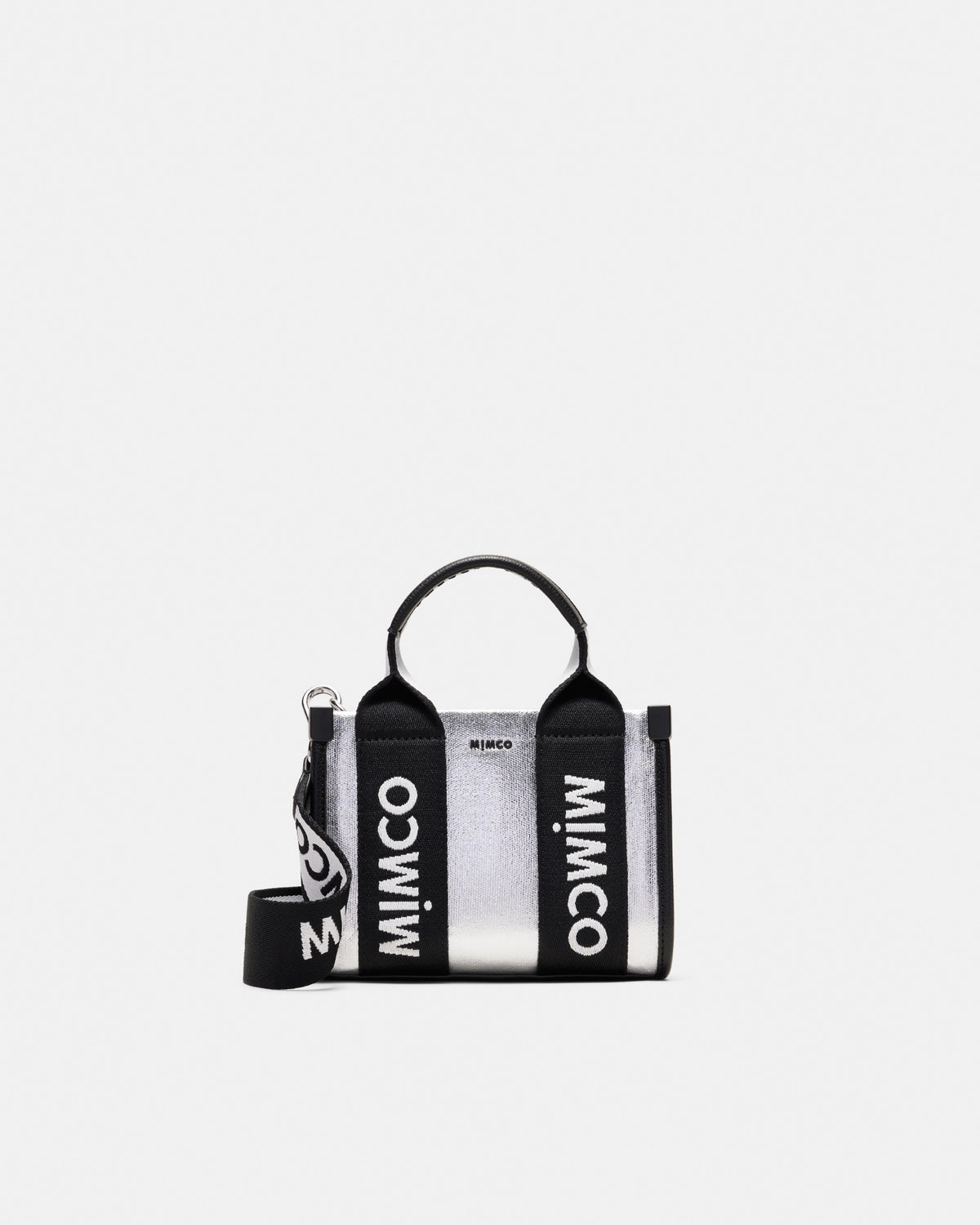 Stevie Micro Tote Crossbody Bag - Silver