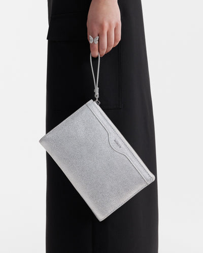 Jett Medium Pouch - Silver