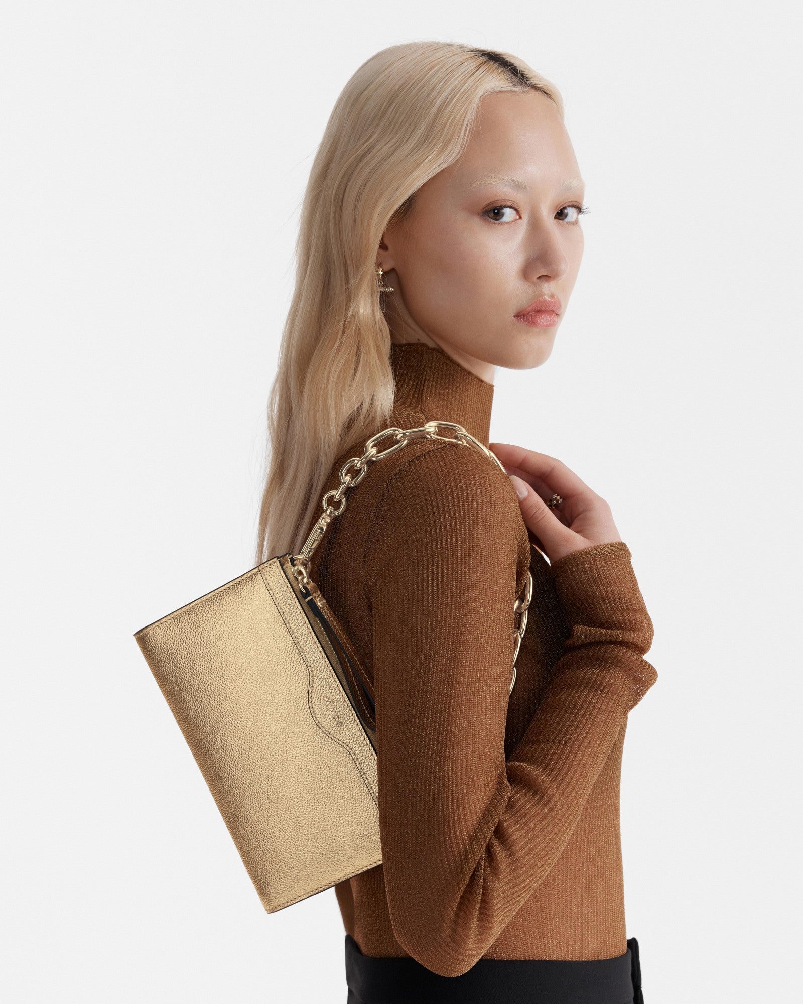 Jett Medium Pouch - Light Gold