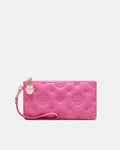 Flashback Leather Wristlet Pouch - Pink Splash