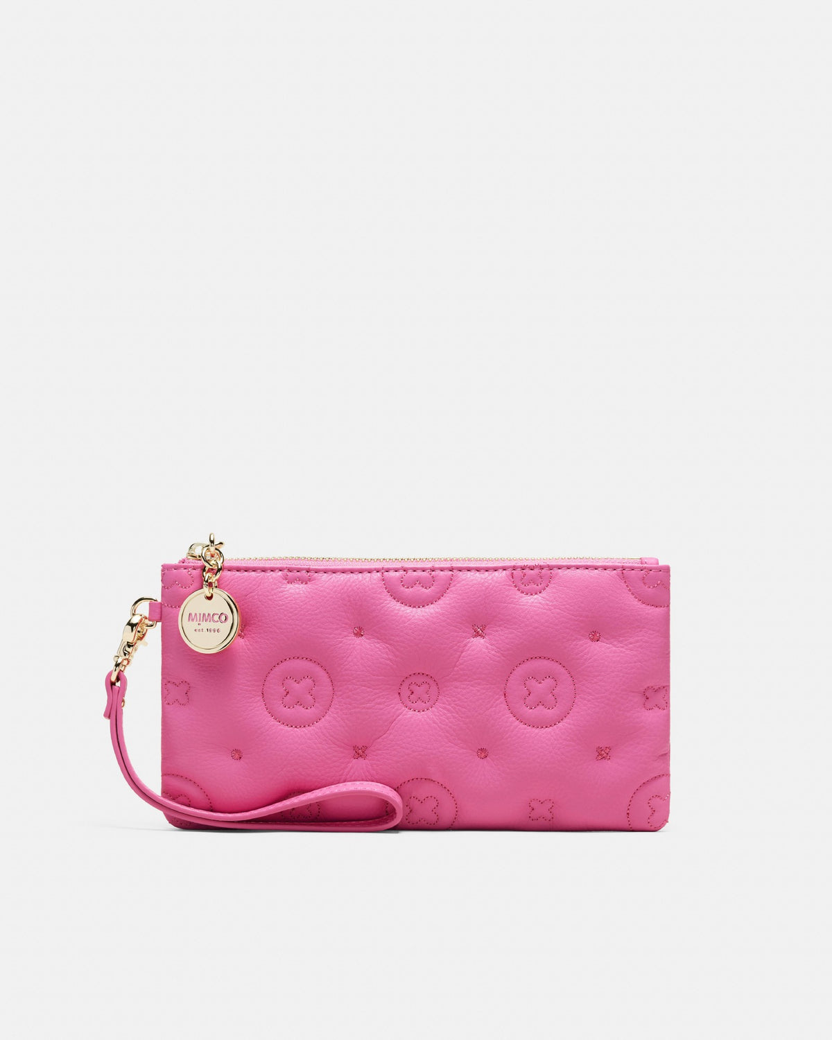 Flashback Leather Wristlet Pouch - Pink Splash