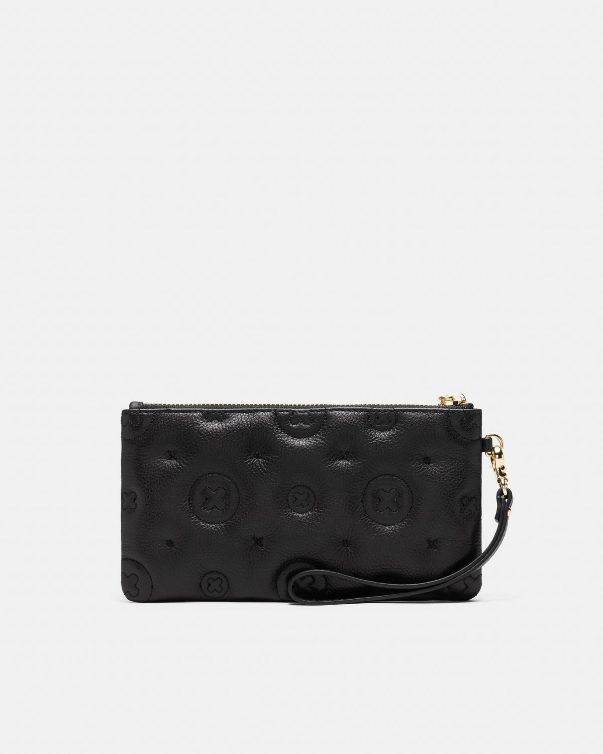 Flashback Leather Wristlet Pouch - Black