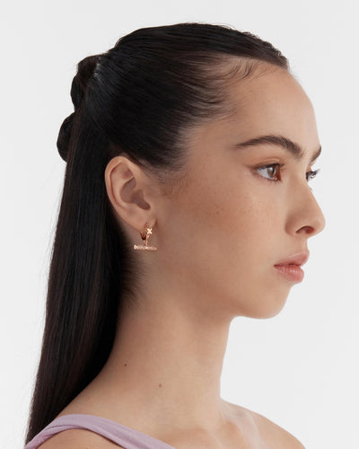 Epoch Charm Hoop Earrings - Rose Gold