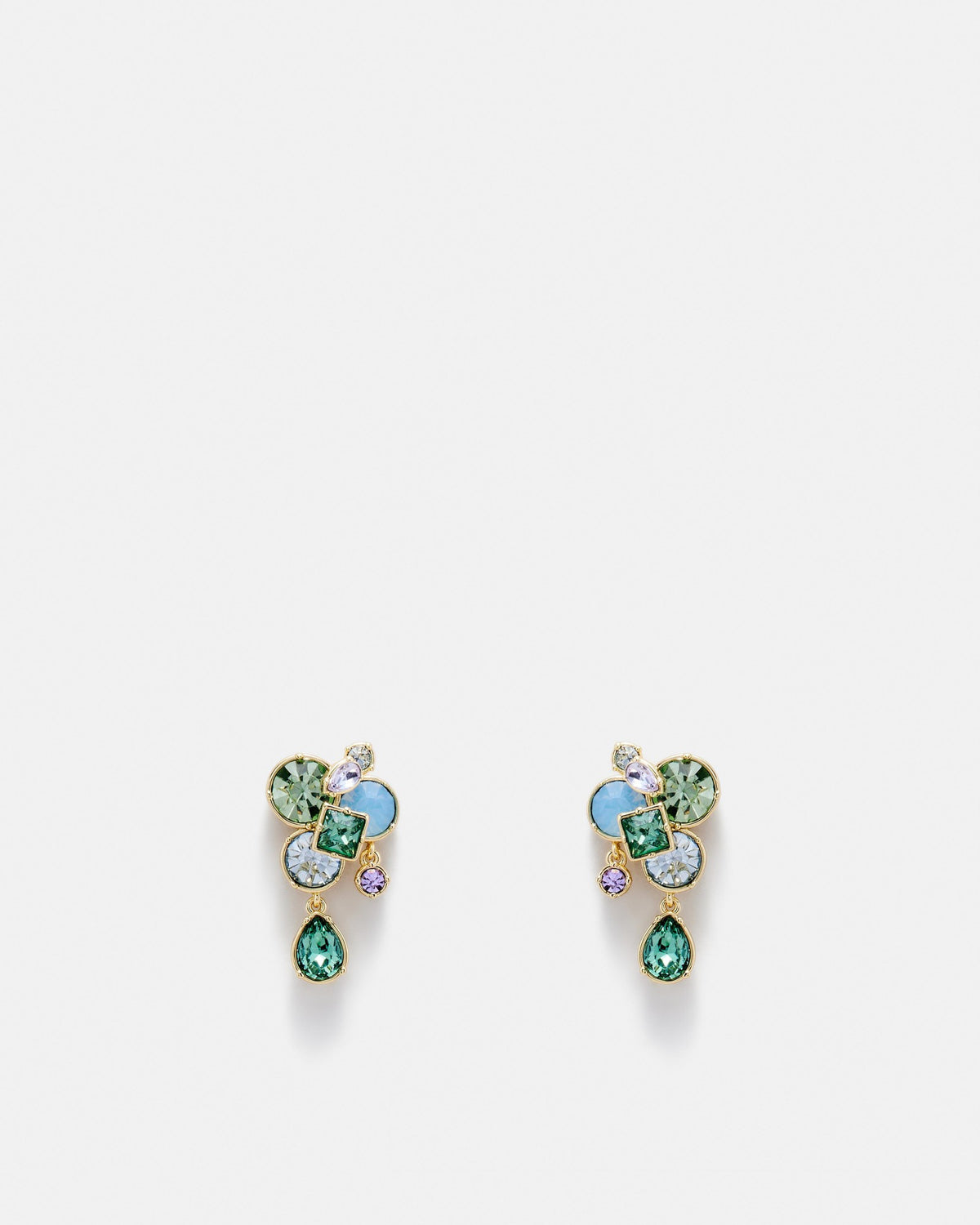 Bliss Cluster Stud Earrings - Glass Mint
