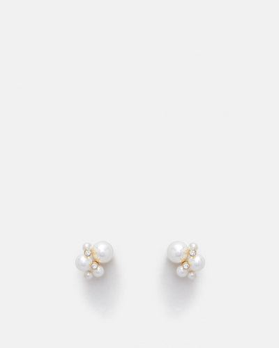 Bundle Stud Earrings - Pearl