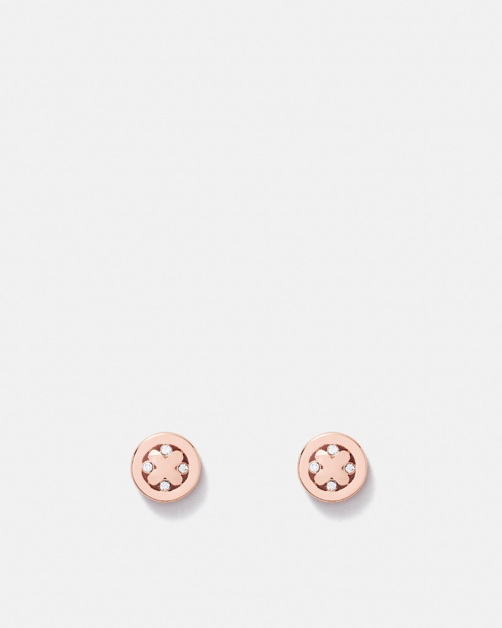 Cipher Stud Earrings - Rose Gold
