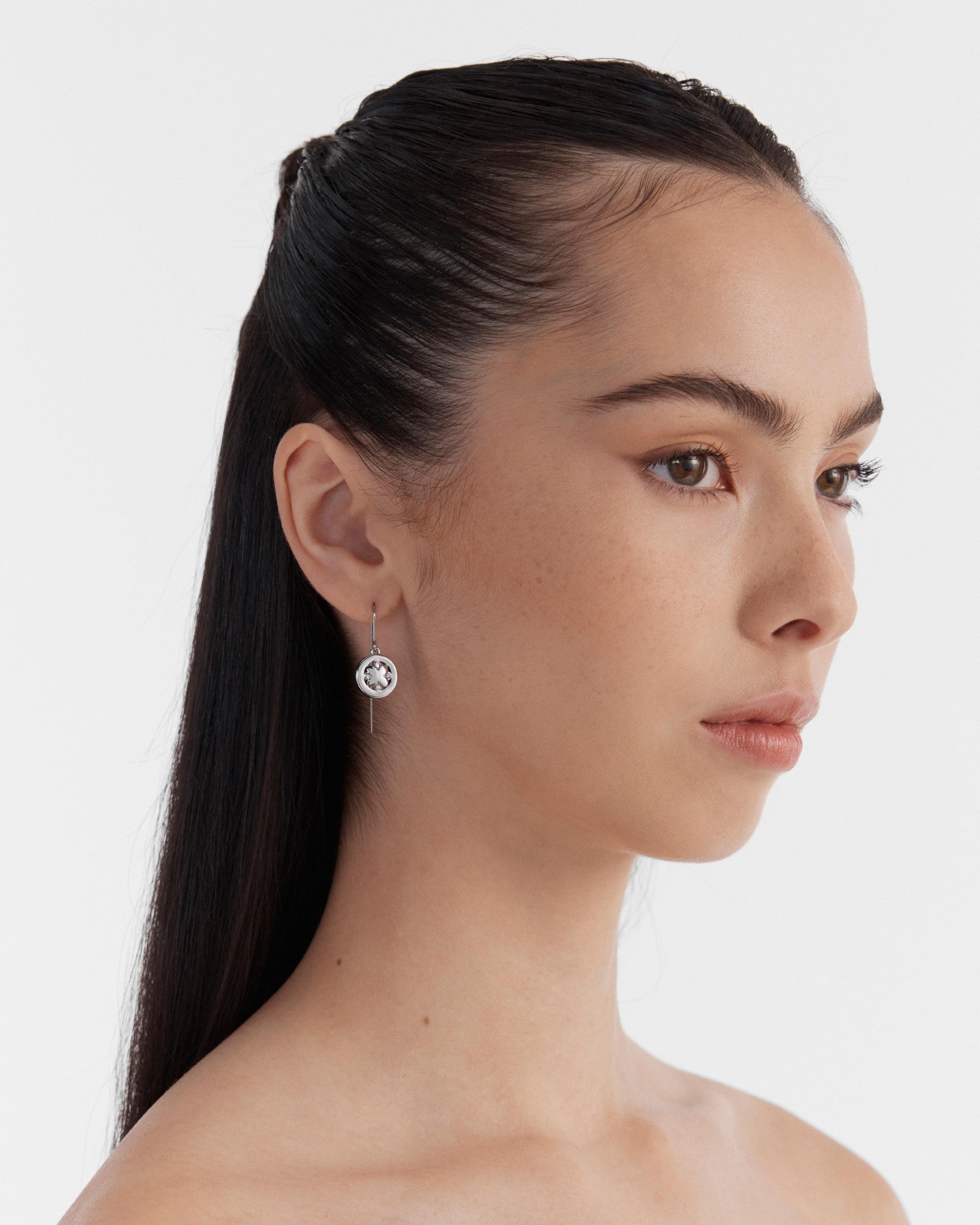 Cipher Hook Earrings - Silver