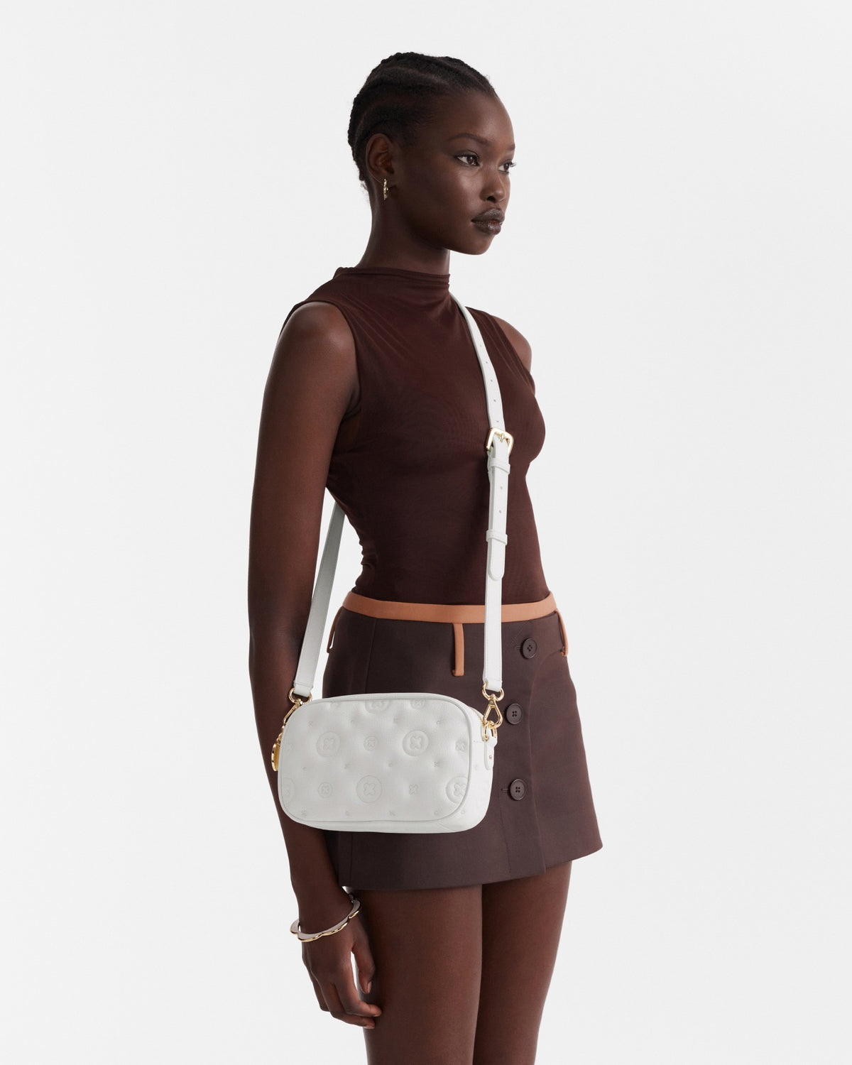 Flashback Leather Crossbody Bag - White