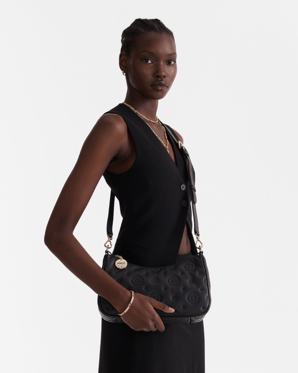 Flashback Leather Shoulder Bag - Black