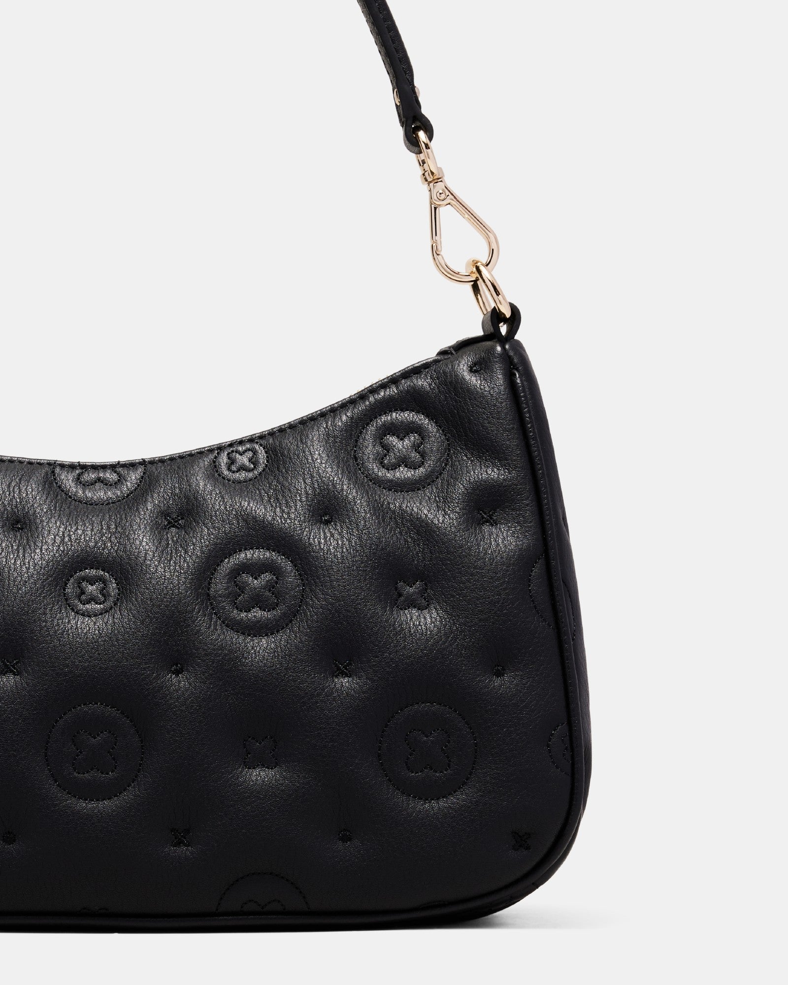Flashback Leather Shoulder Bag - Black