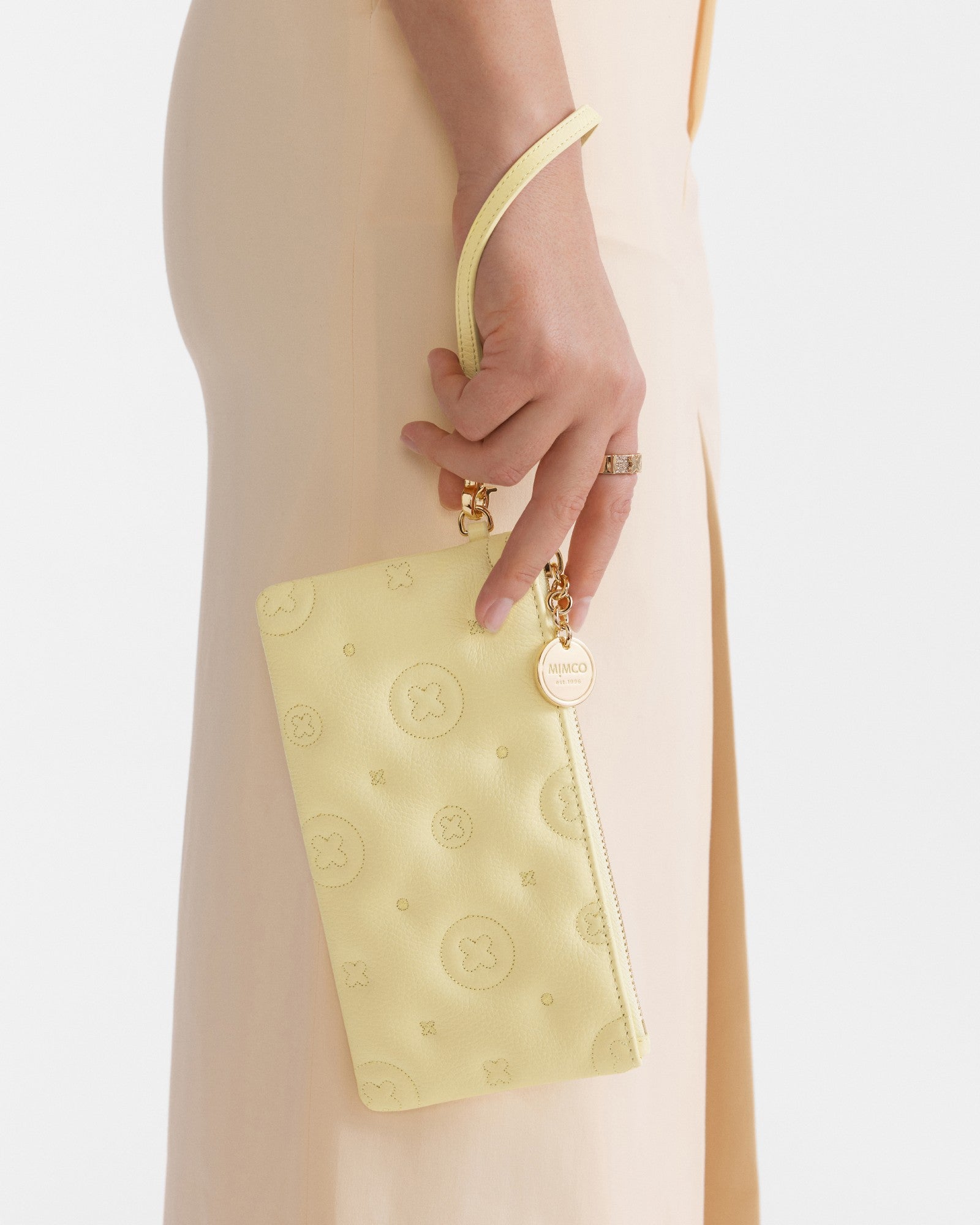 Flashback Leather Wristlet Pouch - Lemon Crush