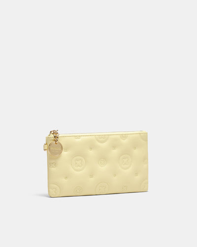 Flashback Leather Wristlet Pouch - Lemon Crush
