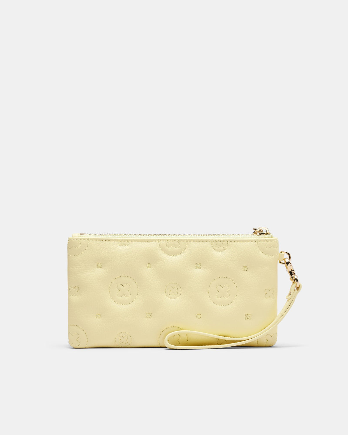 Flashback Leather Wristlet Pouch - Lemon Crush