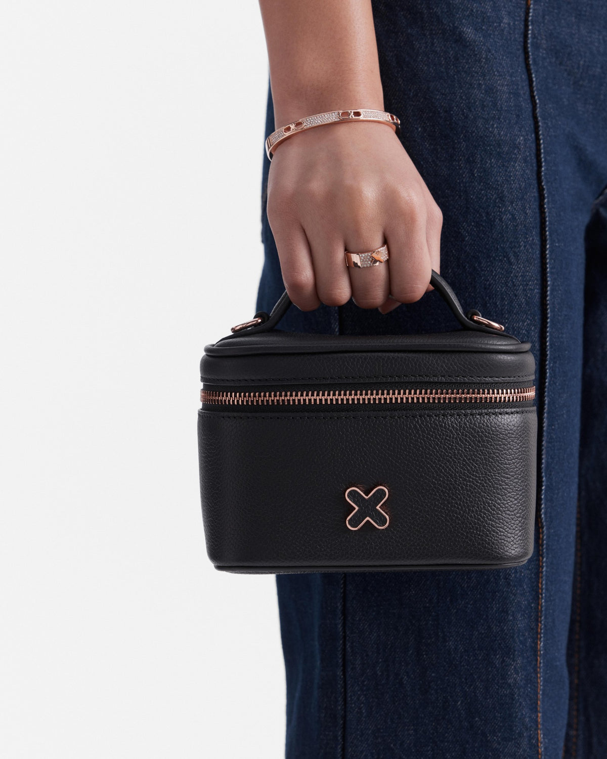 Hendrix Cosmetic Bag - Black Rose Gold