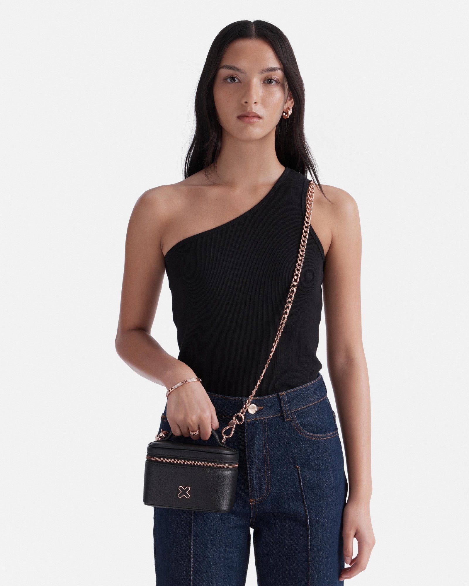 Hendrix Cosmetic Bag - Black Rose Gold