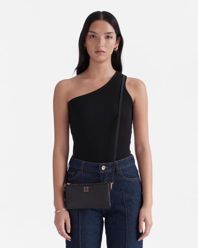 Hendrix Pouch Crossbody Bag - Black Rose Gold
