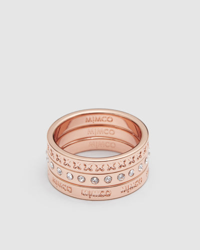 Halo Ring Stack - Rose Gold