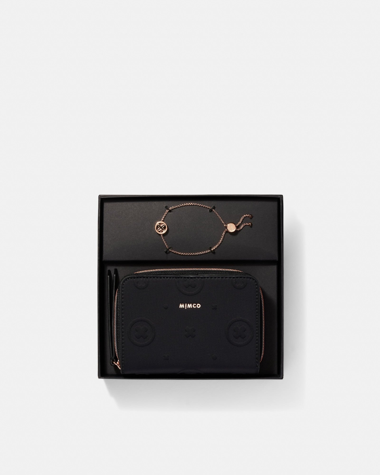 Flashback Wallet and Bracelet Gift Set - Black Rose Gold