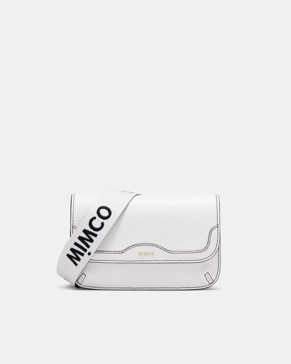Jett Flapover Crossbody Bag - White Black