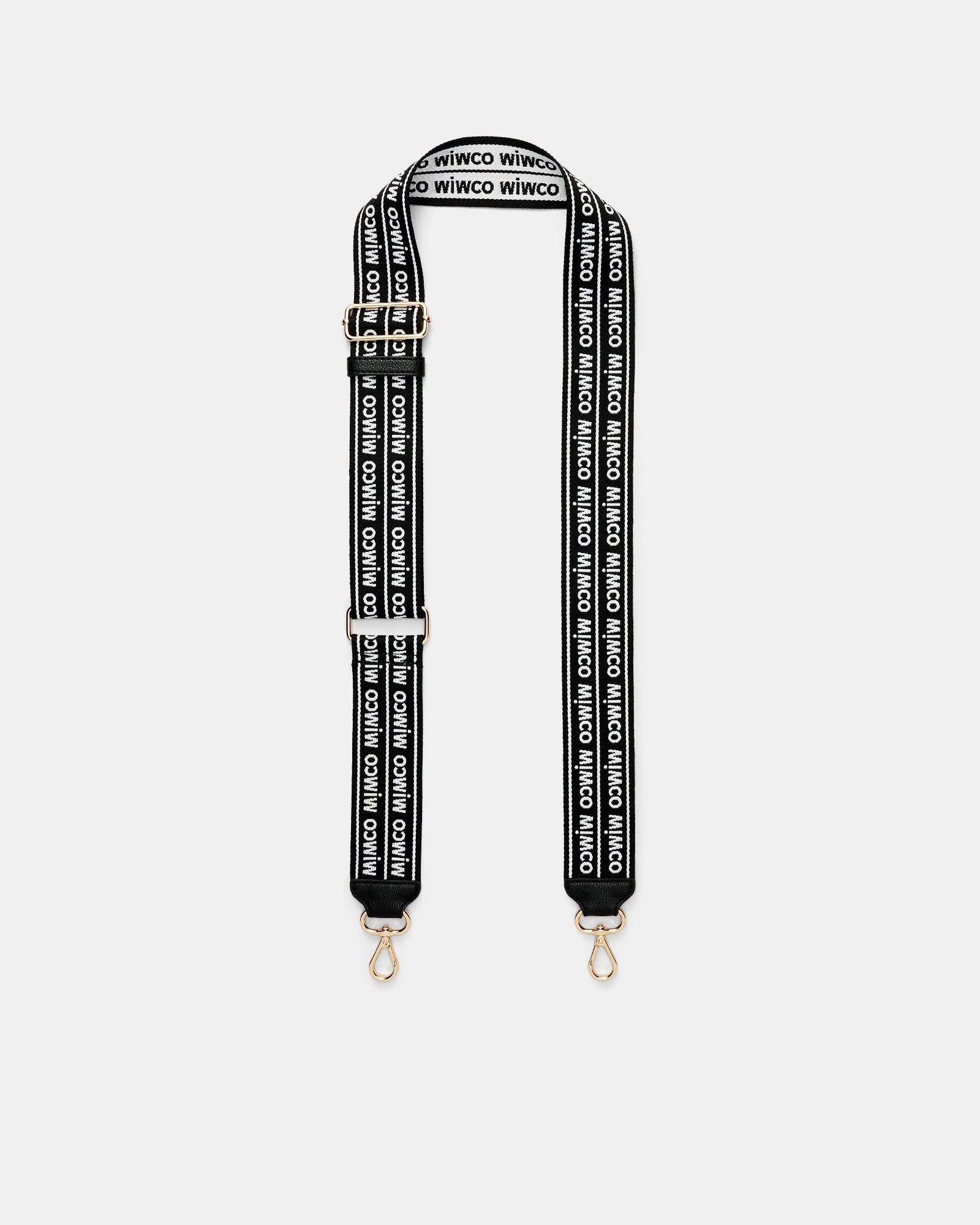 Mim Duo Webbing Bag Strap - Black Light Gold