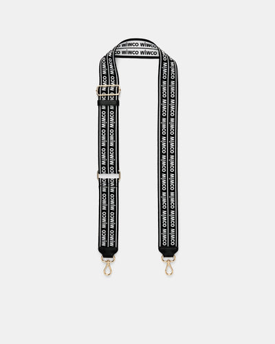 Mim Duo Webbing Bag Strap - Black Light Gold