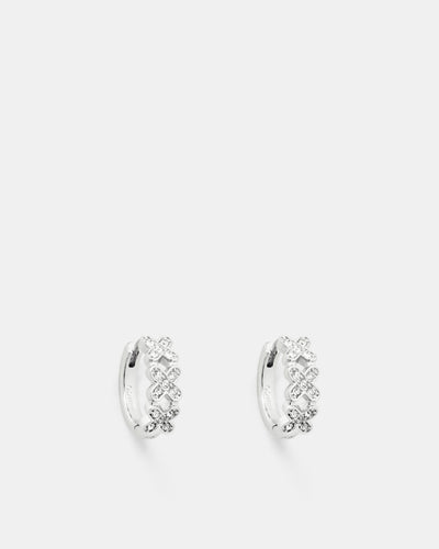 Daydream Huggie Hoop Earrings - Silver