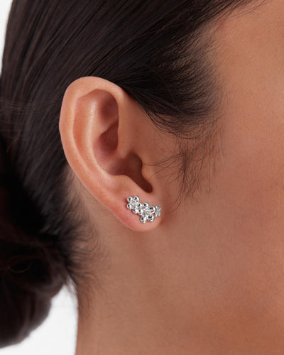 Fleur Stud Earrings - Silver
