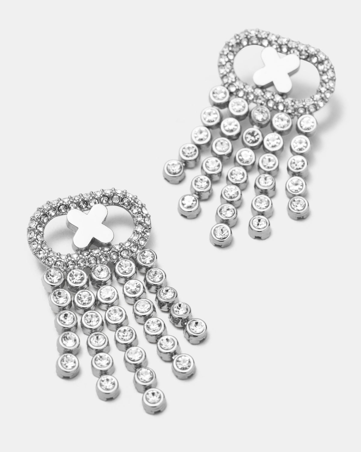 Everly Statement Drop Earrings - Silver