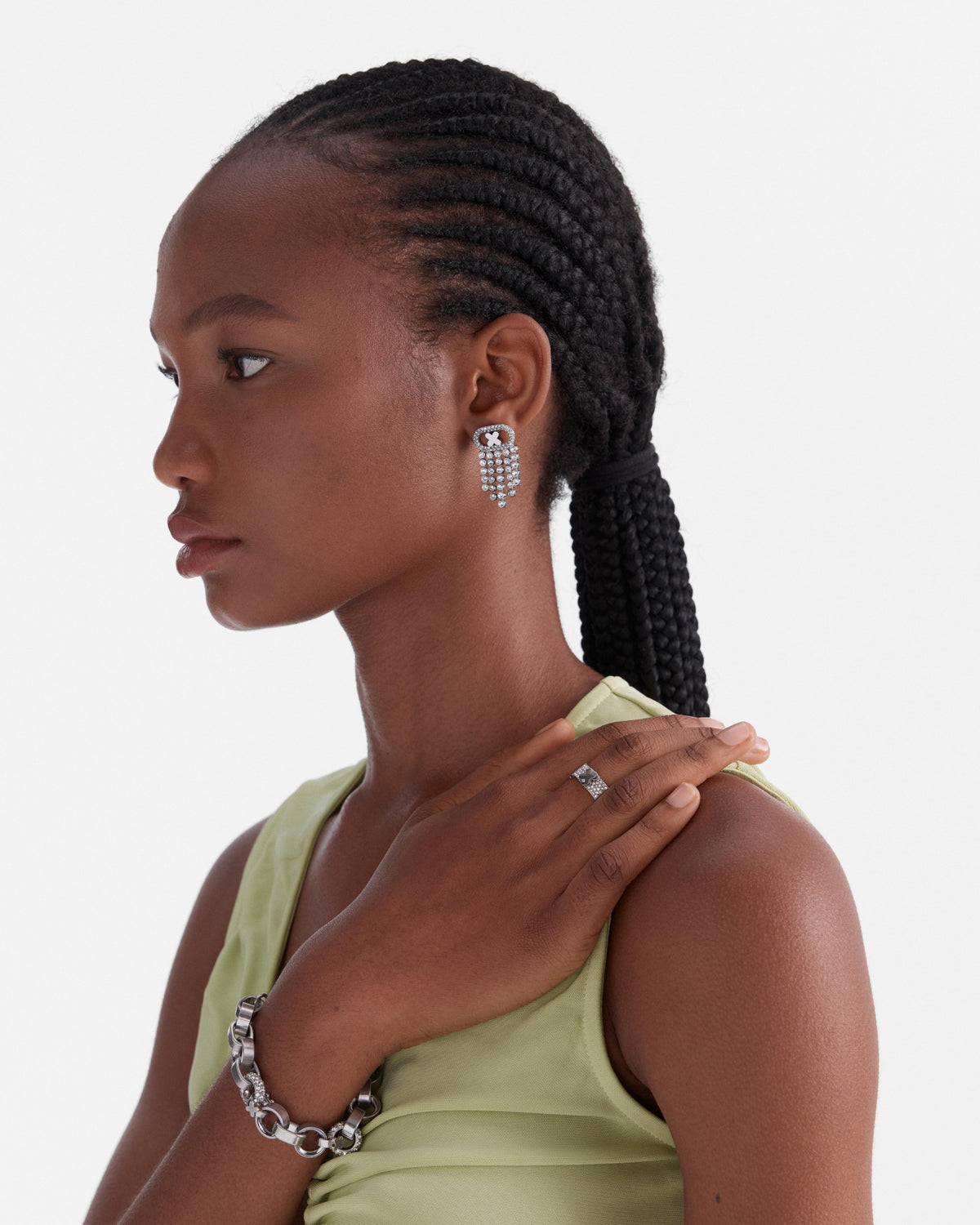 Everly Statement Drop Earrings - Silver