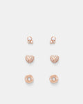 Reflective Stud Earrings Set - Rose Gold