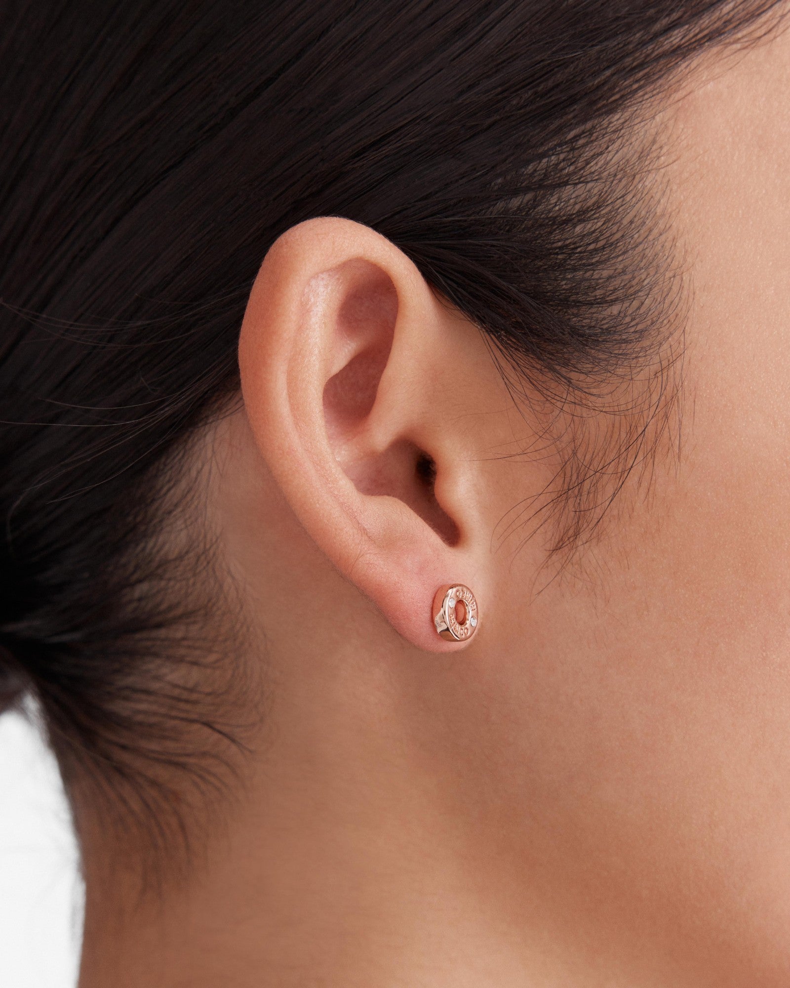 Reflective Stud Earrings Set - Rose Gold