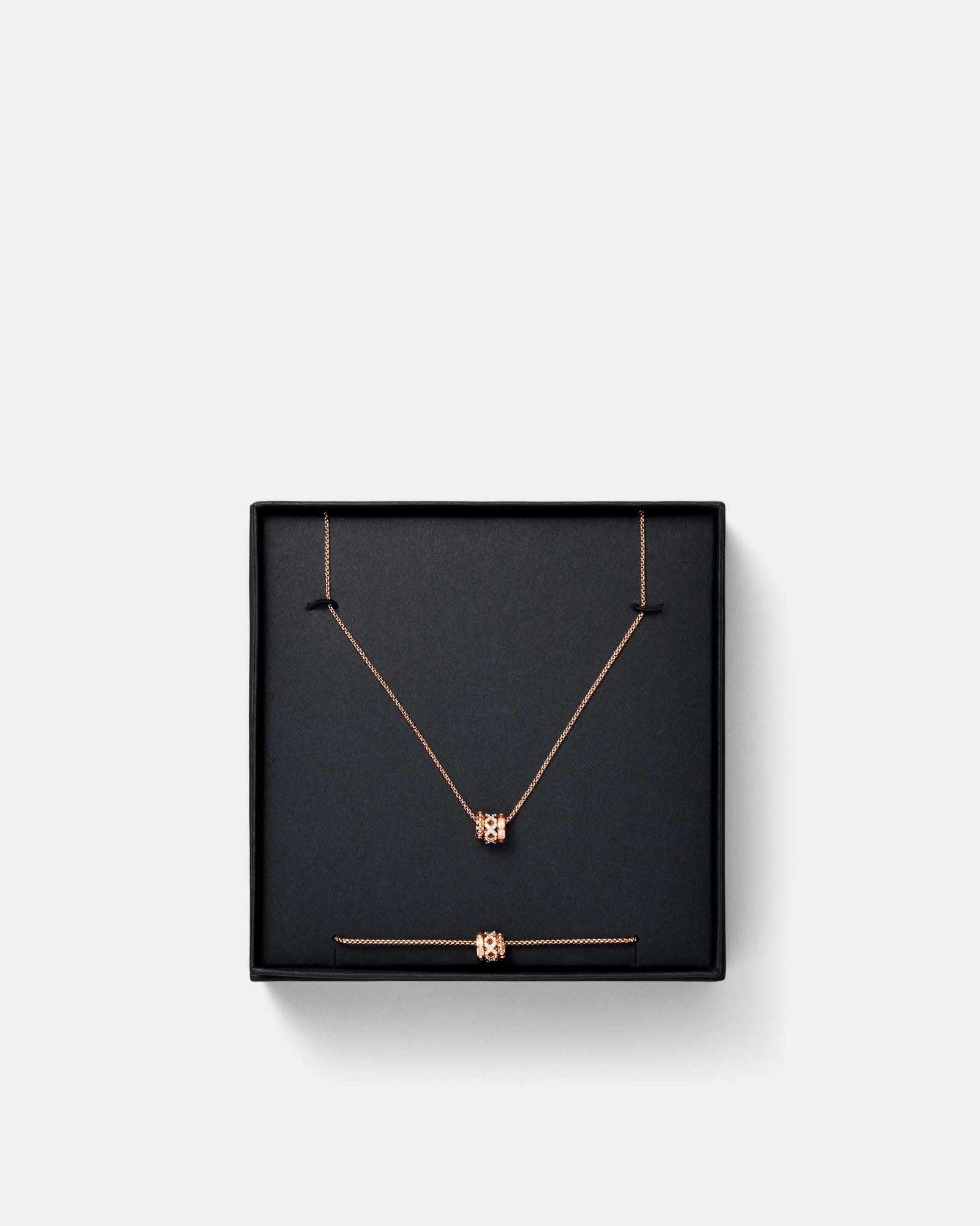 Flare Necklace And Wrist Gift Set - Rose Gold