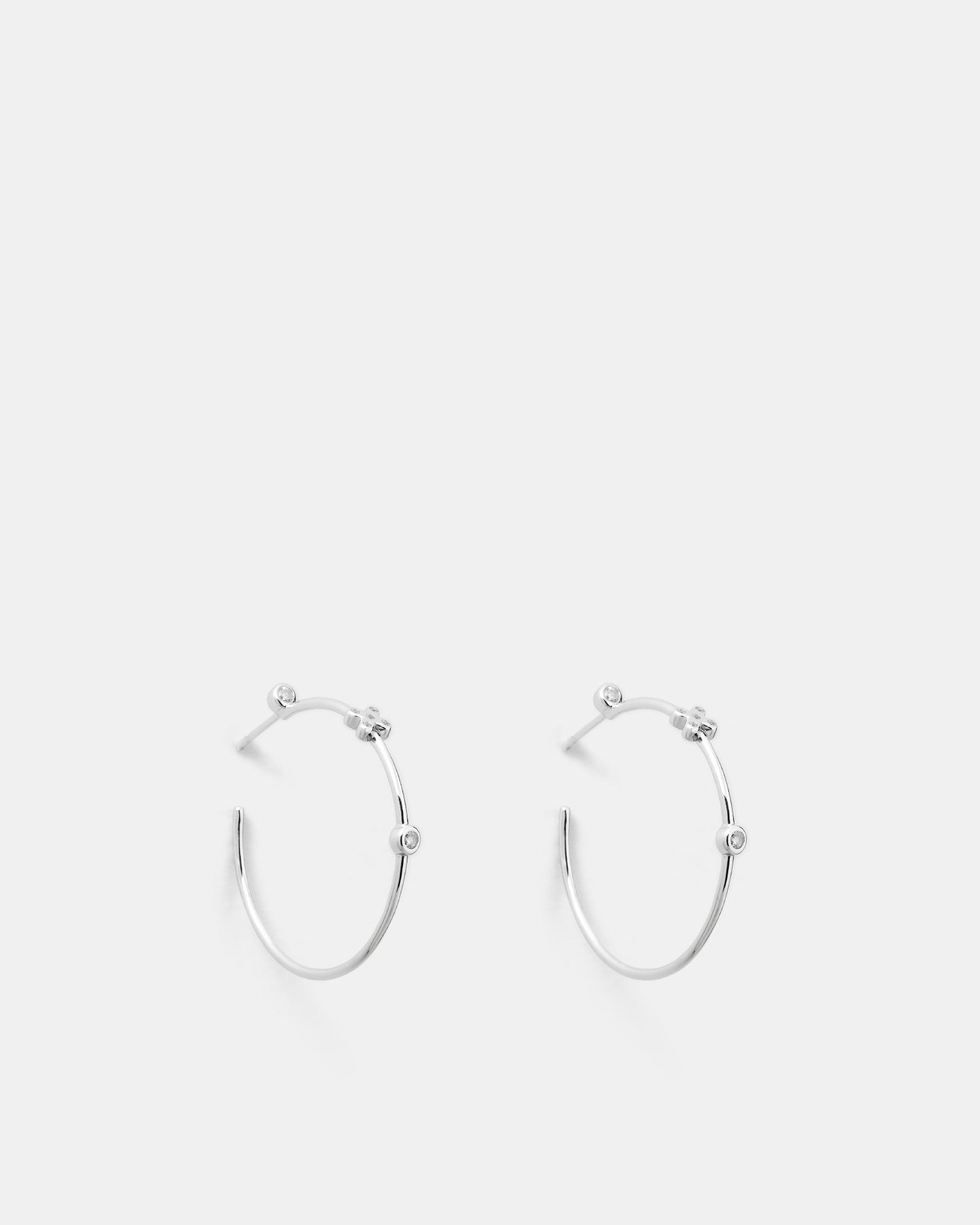 Timely Hoop Earrings - Silver