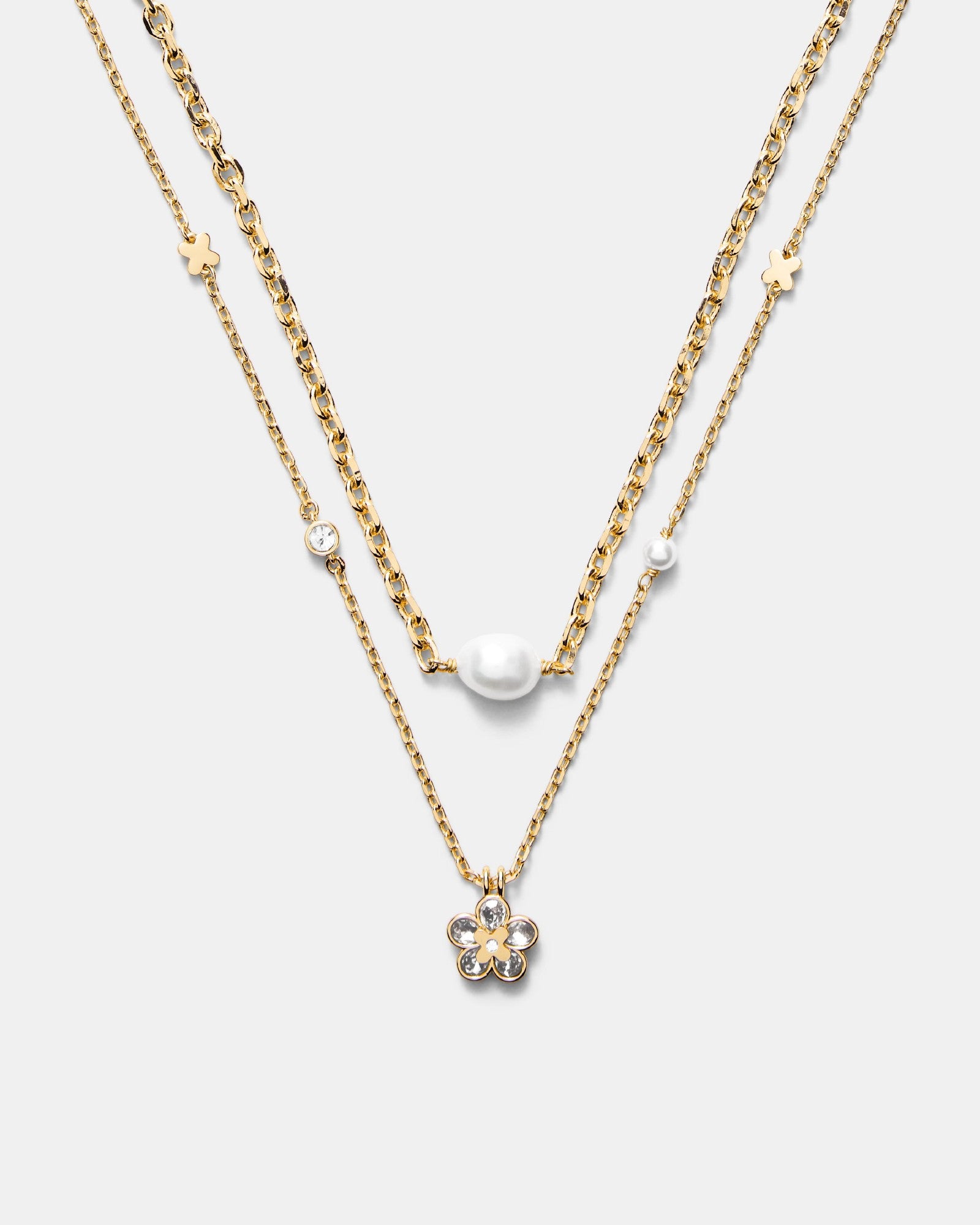 Fleur Duo Necklace - Gold