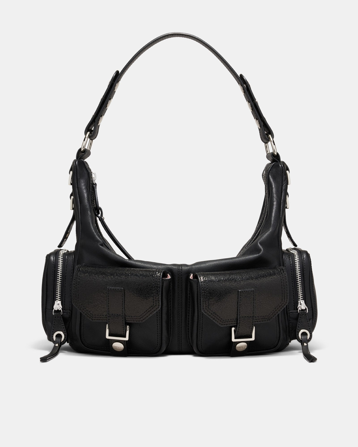 The 2004 Leather Hobo Bag - Black Silver