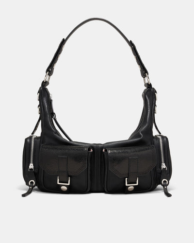 The 2004 Leather Hobo Bag - Black Silver
