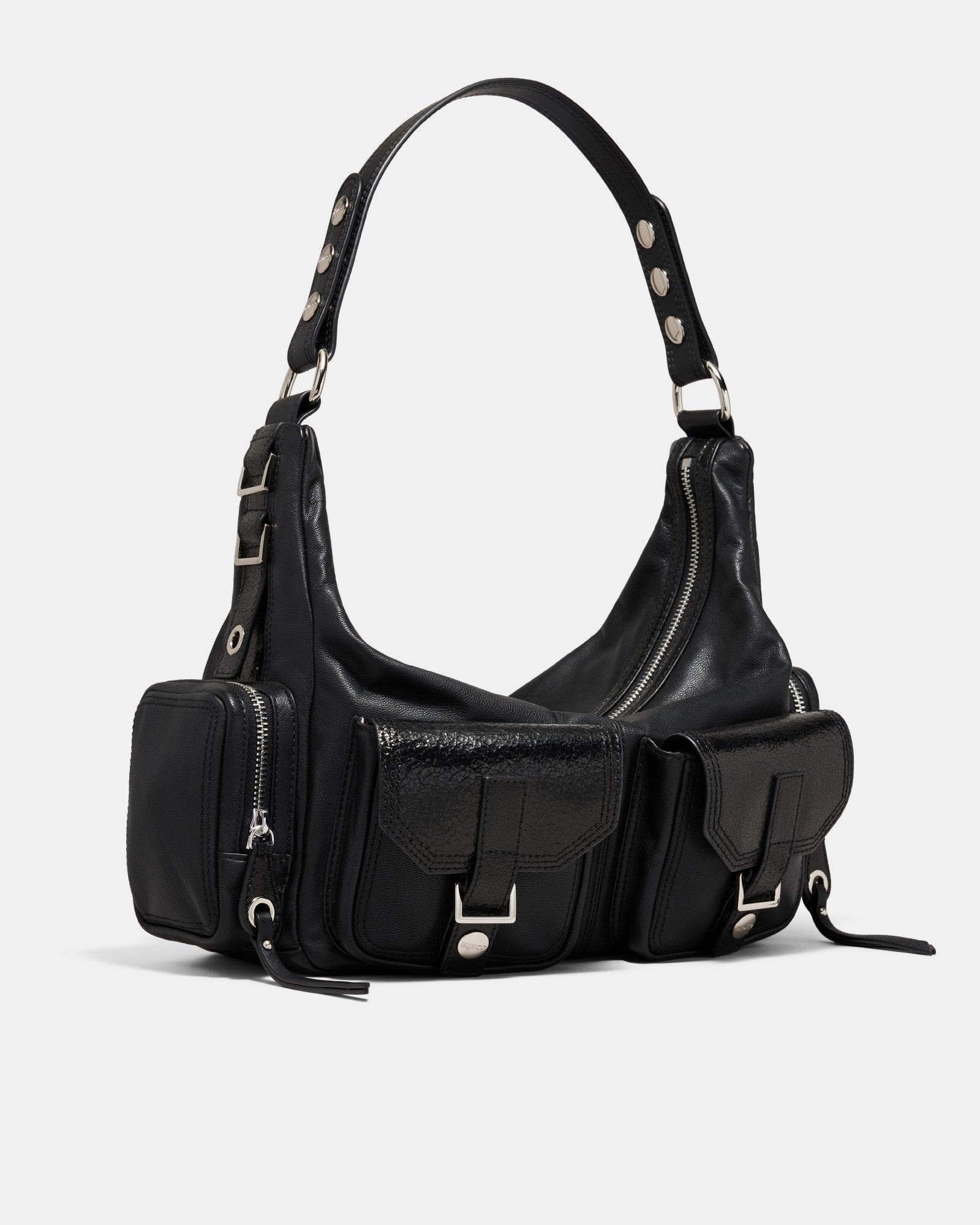 The 2004 Leather Hobo Bag - Black Silver