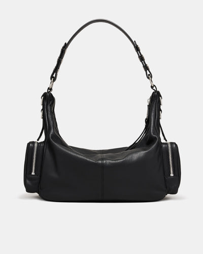 The 2004 Leather Hobo Bag - Black Silver